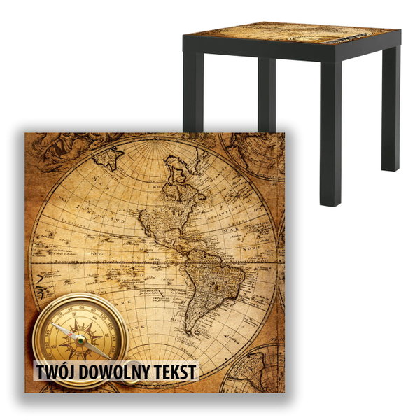 BLAT SZKLANY IKEA LACK Kompas z Twoim napisem 55x55cm 077b