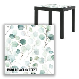 BLAT SZKLANY IKEA LACK Akwarelowe listki z Twoim napisem 55x55cm 002b