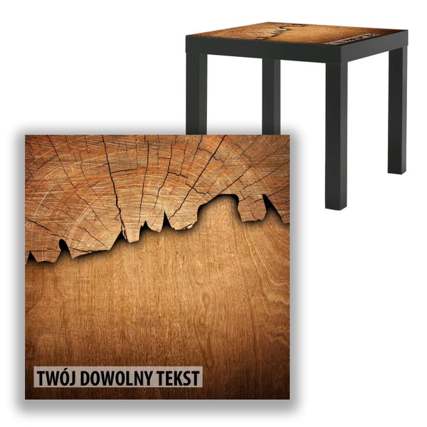 BLAT SZKLANY IKEA LACK Drewno z Twoim napisem 55x55cm 059b
