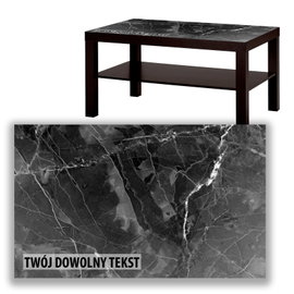 BLAT SZKLANY IKEA LACK Czarny marmur z Twoim napisem 90x55cm 010a