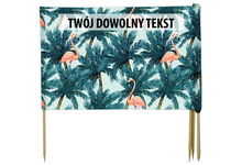 PARAWAN PLAŻOWY Palmy i flamingi z indywidualnym napisem 3 PANELE 63.3