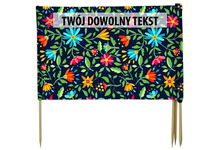 PARAWAN PLAŻOWY Drobne kwiaty z indywidualnym  napisem 4 PANELE 22.4