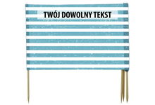 PARAWAN PLAŻOWY Niebieskie paski z indywidualnym napisem 4 PANELE 59.4