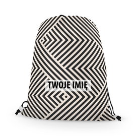 WORKO-PLECAK z Twoim imieniem Czarno-białe linie 003