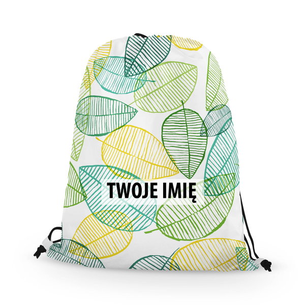 WORKO-PLECAK z Twoim imieniem Zielone listki 019