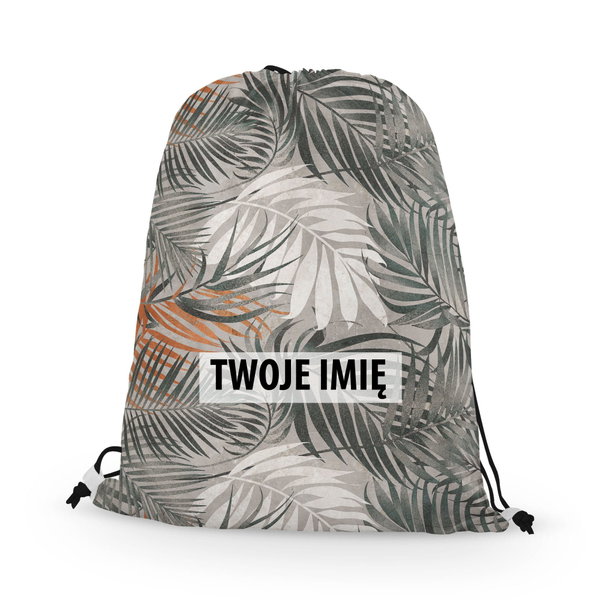 WORKO-PLECAK z Twoim imieniem Szare listki 089