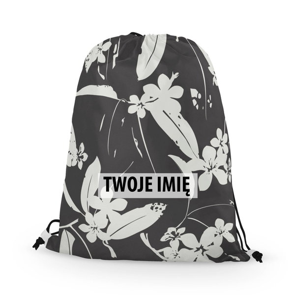 WORKO-PLECAK z Twoim imieniem Białe kwiaty 024