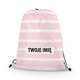 WORKO-PLECAK z Twoim imieniem Różowo-białe pasy 085