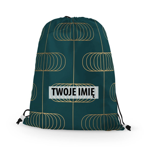 WORKO-PLECAK z Twoim imieniem Zielona geometria V 097