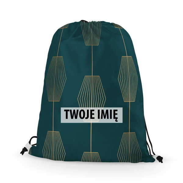 WORKO-PLECAK z Twoim imieniem Zielona geometria VI 098