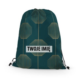 WORKO-PLECAK z Twoim imieniem Zielona geometria VIII 100