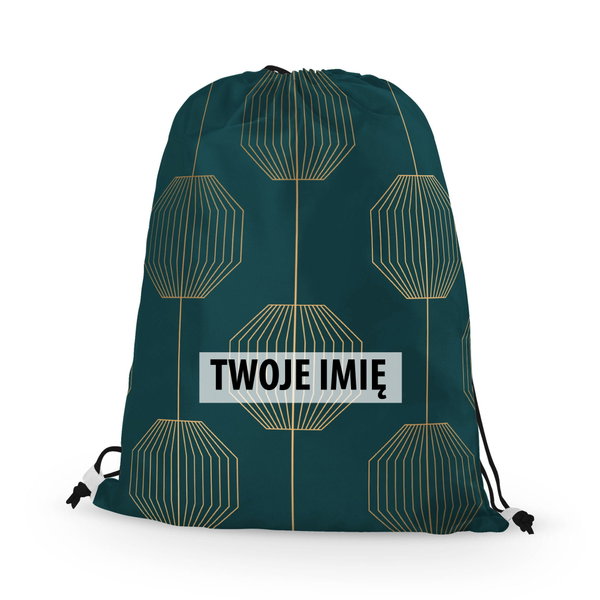WORKO-PLECAK z Twoim imieniem Zielona geometria VIII 100