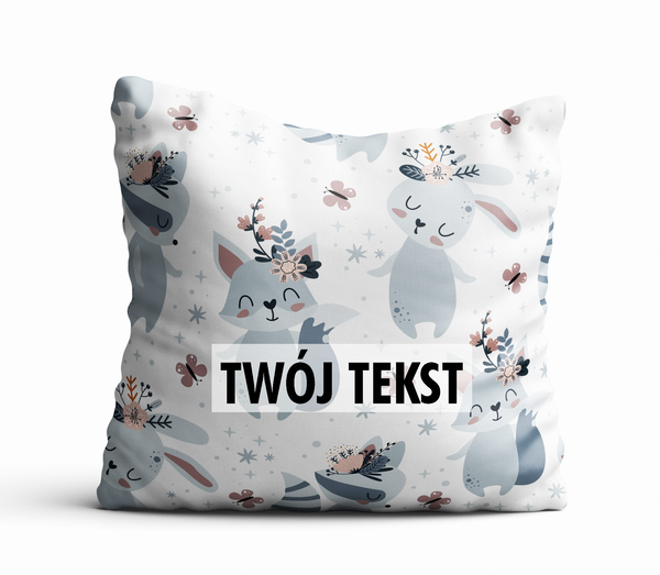 Poduszka DZIECIĘCA z Twoim napisem PD61 wesołe zajączki