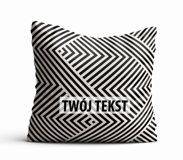 Poduszka Dekoracyjna GEOMETRYCZNA  z Twoim napisem G04