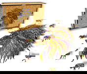 Puzzle Drewniane dla dzieci i dorosłych Lew Lion w pudełku drewnianym