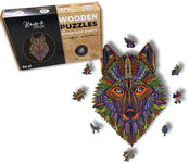 Puzzle Drewniane dla dzieci i dorosłych Wilk Wolf