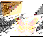 Puzzle Drewniane dla dzieci i dorosłych Motyl 3 w pudełku drewnianym