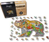 Puzzle Drewniane dla dzieci i dorosłych Niedźwiedź  Bear