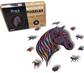 Puzzle Drewniane dla dzieci i dorosłych Koń Horse + upominek podkładka pod mysz