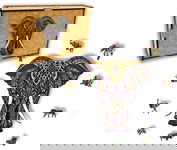 Puzzle Drewniane dla dzieci i dorosłych Słoń Elephant w pudełku drewnianym