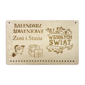 KALENDARZ ADWENTOWY z grawerem dla dziecka  BAZA  12