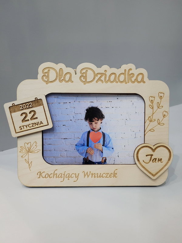 RAMKA NA ZDJĘCIE Z DOWOLNYMI IMIONAMI - Dla Dziadka - wzór 1