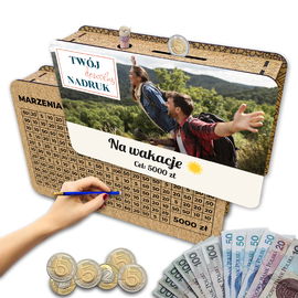 Foto skarbonka wykreślana z twoim zdjęciem na prezent