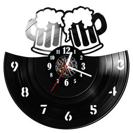 Zegar ścienny z płyty winylowej Piwo 1590.14