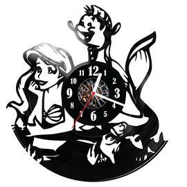 Zegar ścienny z płyty winylowej Mała Syrenka 1592.14
