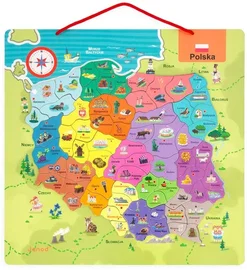 Układanka drewniana Mapa Polski (69 magnesów) – Janod