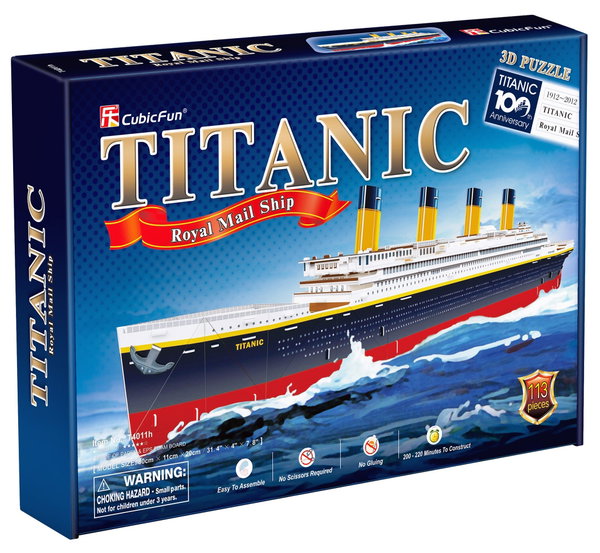 Puzzle 3D Statek Duży Titanic XL (113 el.) – CubicFun