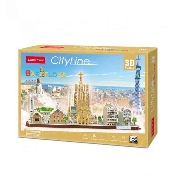Puzzle 3D City Line Barcelona (186 el.) – CubicFun