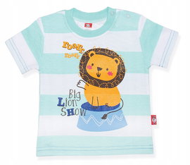 2be3: T-shirt bawełniany kr. ręk. Lew r. 74