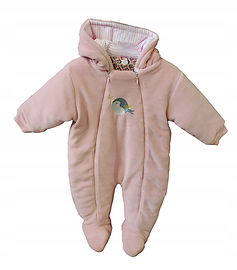 2be3 pajacyk welur z wróbelkiem róż 68