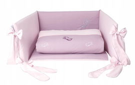 Amy: Zestaw do łóżeczka 3-częściowy M 180 MOTYL Wrzosowy JASNORÓŻOWY Amy