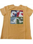Bembi: Koszulka bawełniana krótki rękaw żółta z dinozaurami r. 128