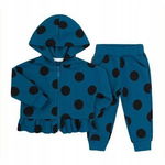 Bembi: Dres turkusowy w czarne grochy r.80