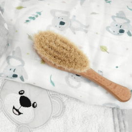 Bocioland ; Drewniana szczotka do włosów z koziny elipsa