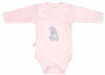 Body Newborn 50 Eevi dł. ręk. różowe z króliczkiem