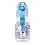 Canpol Babies: Butelka standardowa wąska 120 ml CUTE ANIMALS niebieska