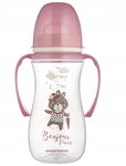 Canpol Butelka Antykolkowa z Uchwytami BONJOUR PARIS 300ml - Różowa