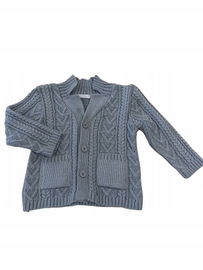 Christopher: Sweter chłopięcy elegancki pleciony szary r. 74
