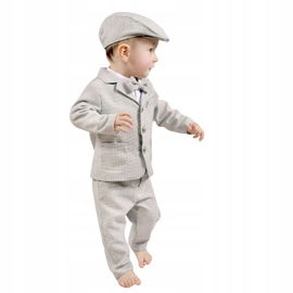 Christopher: Garnitur chłopięcy w pepitkę jasny beż koszulo-body r.68