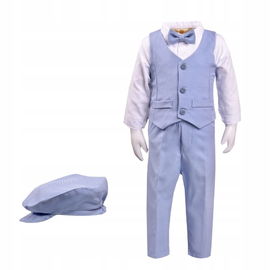 Christopher: Garnitur chłopięcy błękitny z kamizelką r.68