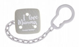 Canpol Łańcuszek do Smoczka - I Love Mummy Szary