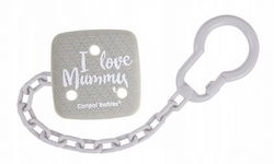 Canpol Łańcuszek do Smoczka - I Love Mummy Szary