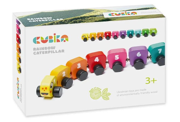 Cubika Gąsienica drewniana tęczowa 15399