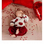 EEVI Bluza dziecięca oversize biała w serca LOVE 774