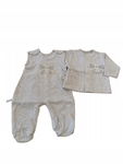 Eevi: Komplet bawełniany kaftan + śpioch tiny kokardki r. 50