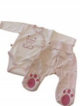 Eevi: Komplet bawełniany body + półśpioch Big Bear róż r. 56